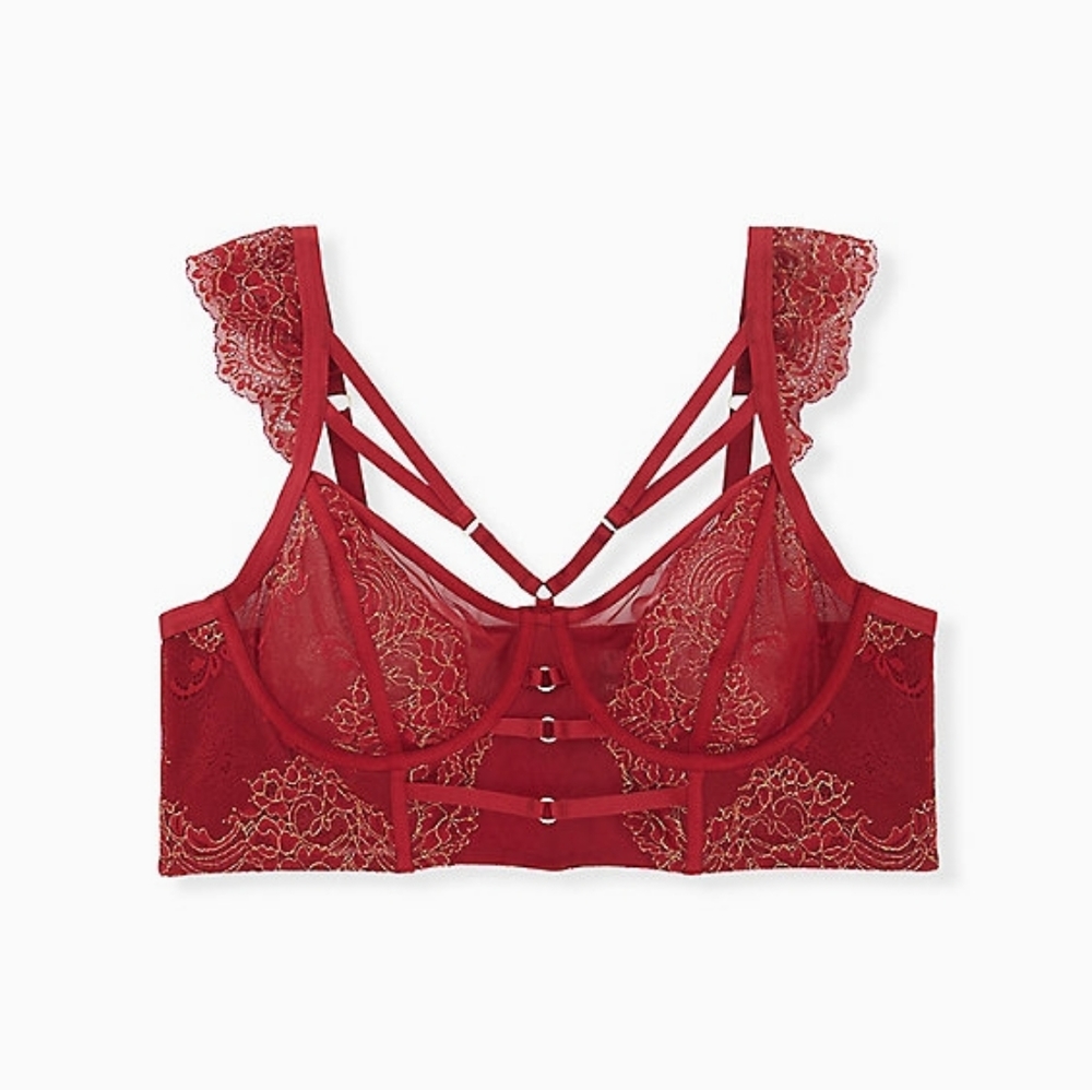 Torrid Lace Harness Longline Underwire Bra…